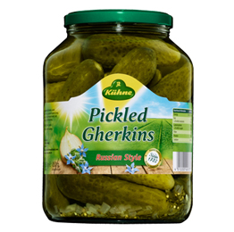 Kühne Pickled Gherkins, Russian Style, 670g - copy